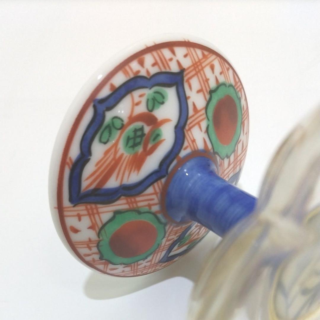 三洋陶器 龍峰窯 つみき 赤絵花鳥 ガラス デザートカップ 5個 小鉢 花風流