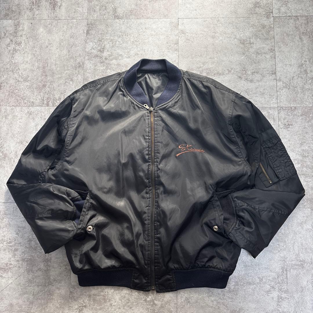 90s ma-1 flight jacket 短丈　ワンポイント刺繍