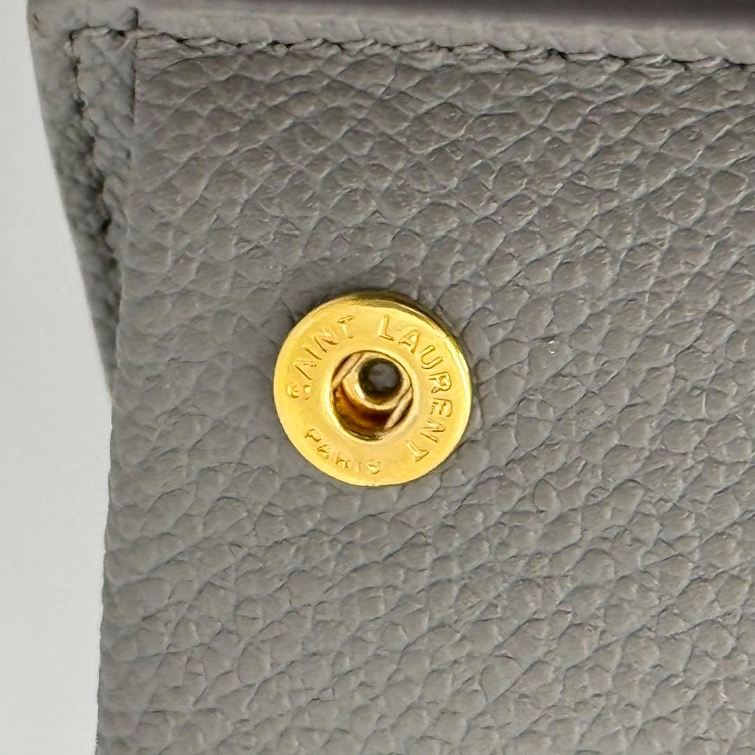 新品に近い✨サンローラン タイニーウォレット オリガミ グレー 財布 Q22