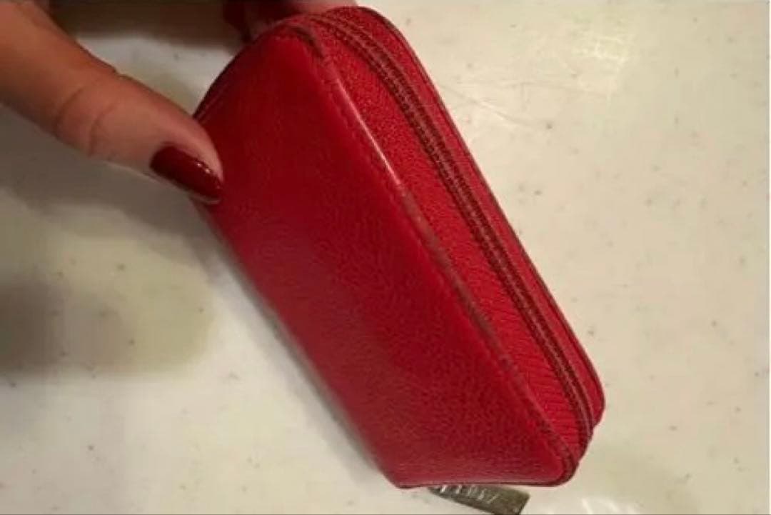 CHANEL CCロゴ 二つ折り財布 赤