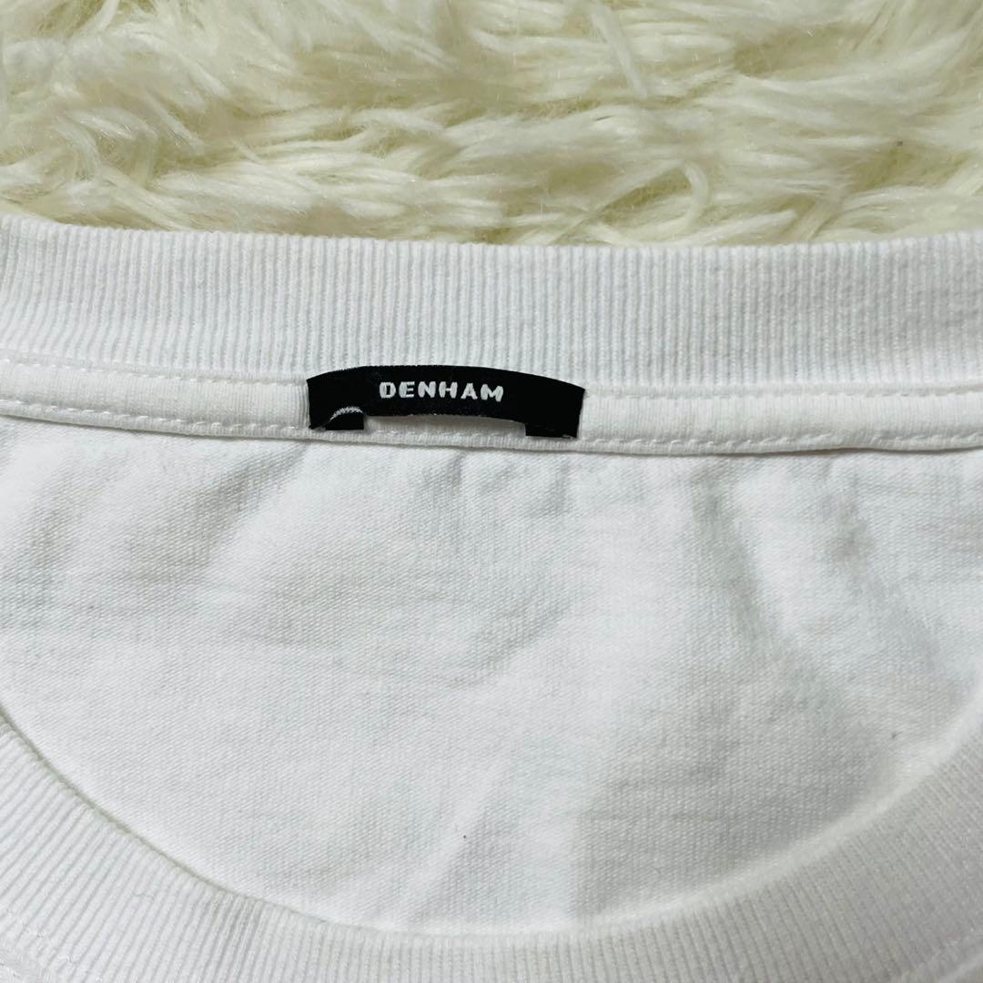 DENHAM デンハム ロンT ワンポイント刺繍 ホワイト L