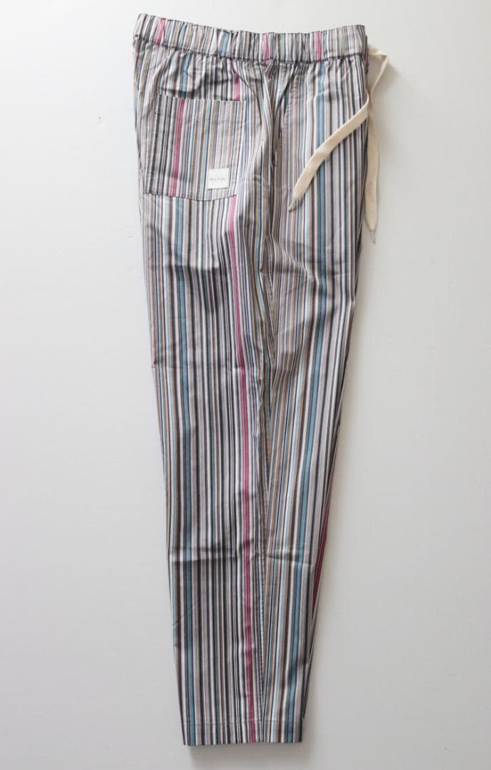 新品【ポールスミス】春夏モデル シグネチャーストライプ ロングパンツ LL