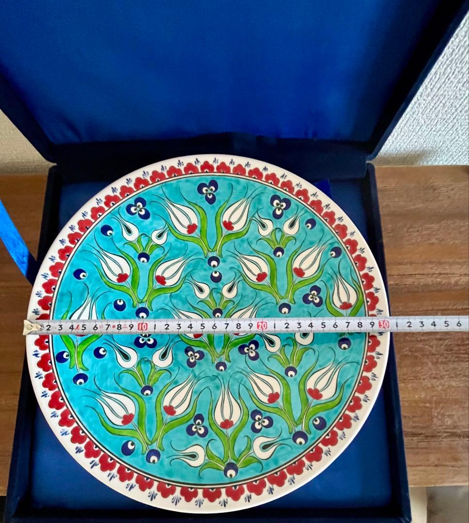 【非売品・希少】トルコ航空×トルコ伝統工芸 ハンドペイント大皿（専用ケース付）