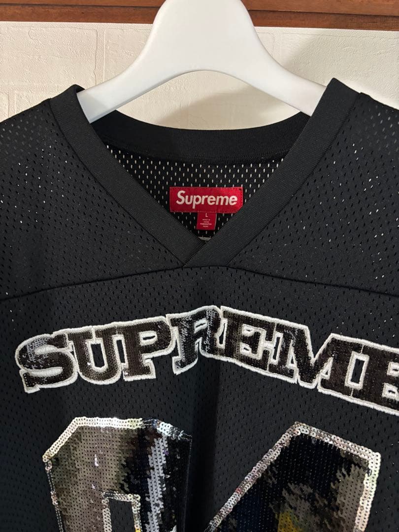 シャツ SUPREME Sequin Football Jersey Black L