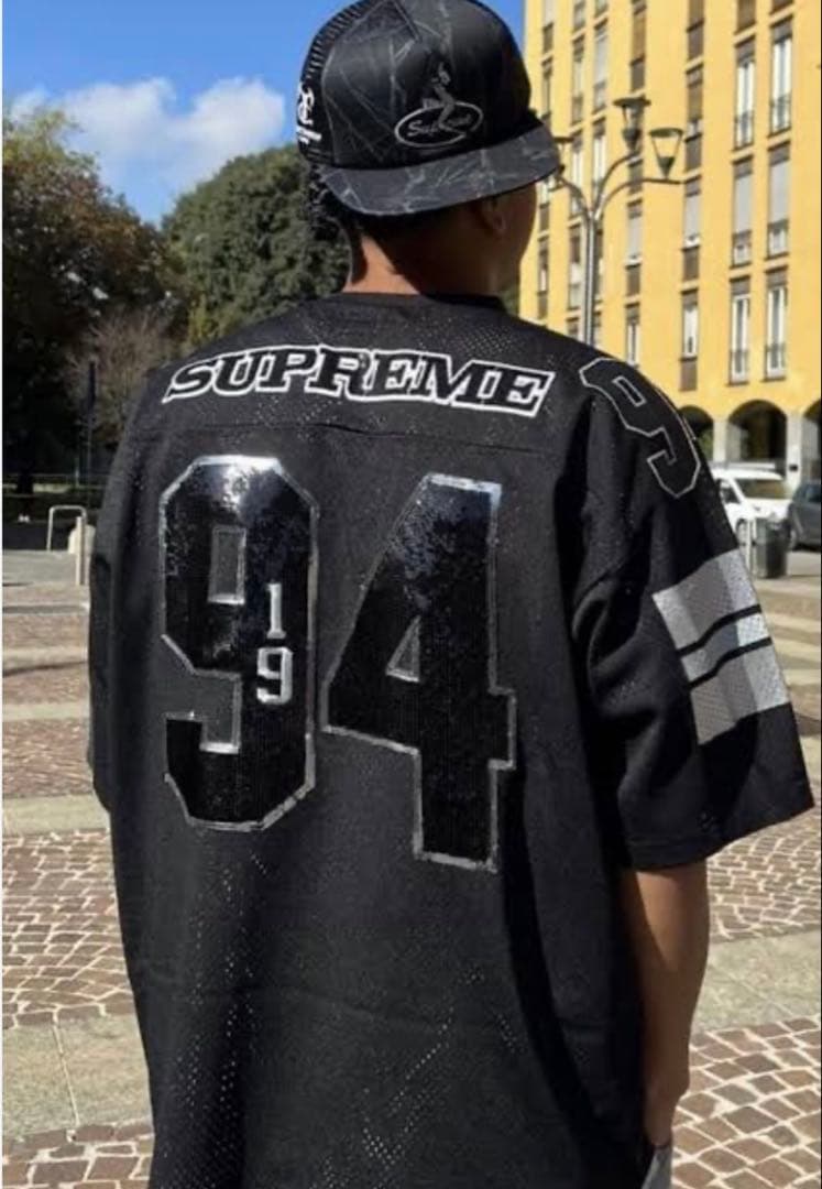シャツ SUPREME Sequin Football Jersey Black L