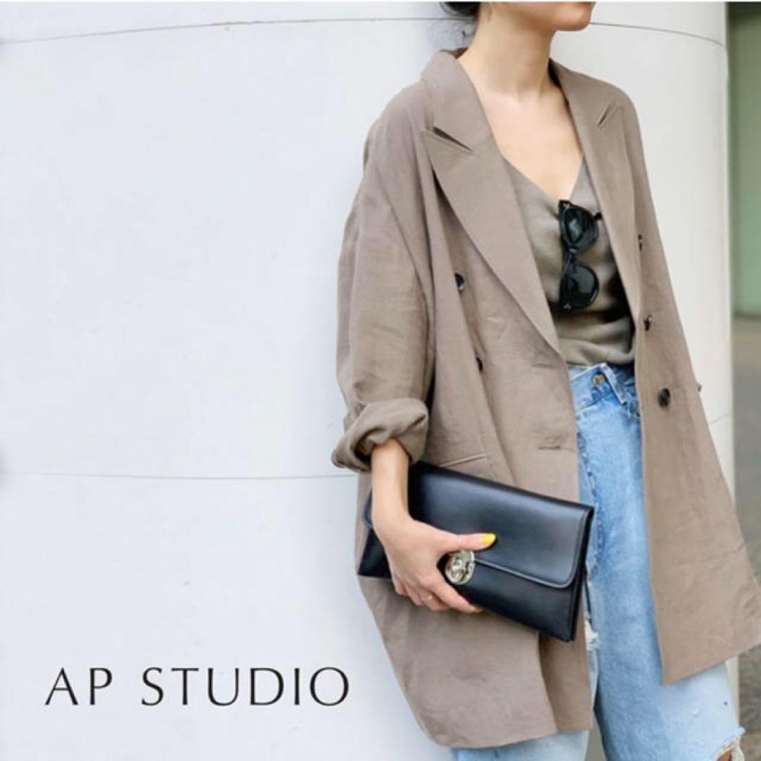 美品 定価4.8万円 AP STUDIO オーバーサイズ リネンコート 春コート