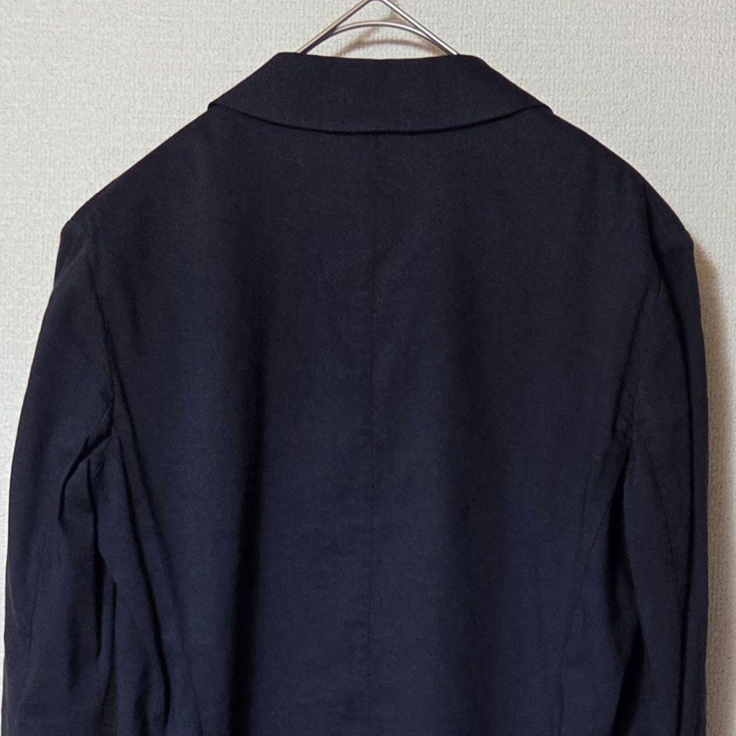 【美品】Theory 麻 リネン混 テーラードジャケット ネイビー S