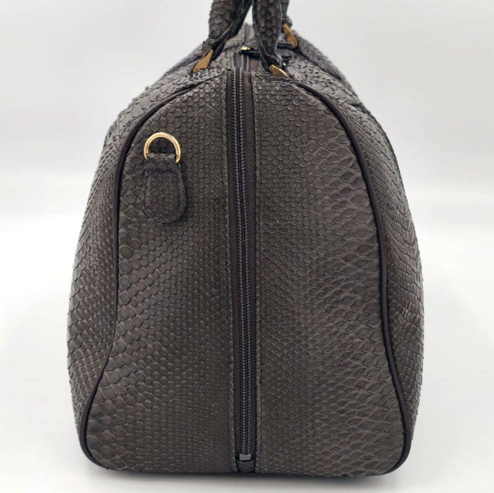 【美品 JRA公認】パイソン ボストンバッグ 2way 斜め掛け 旅行 出張
