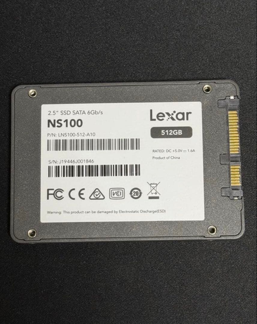 内蔵型SSD Lexar NS100 512GB 2.5\" SSD SATA 6Gb/s