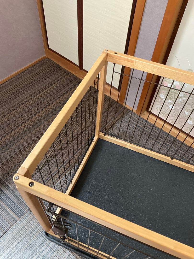 リッチェル　木製ペットサークル　90-60サイズ と犬猫用蓋付きフードボウル付き