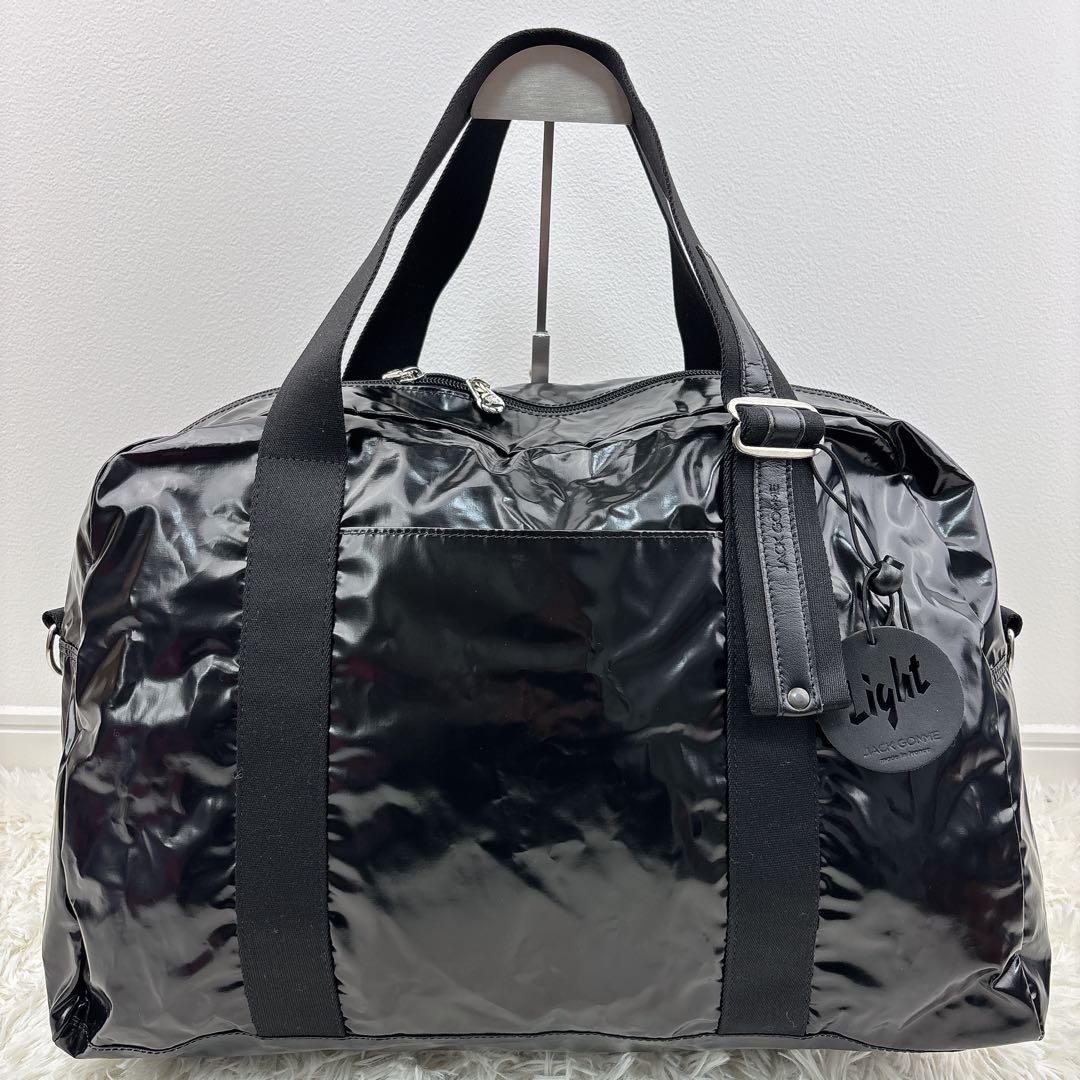美品✨jack gommeジャックゴム ボストン 黒 Light ポーチ付