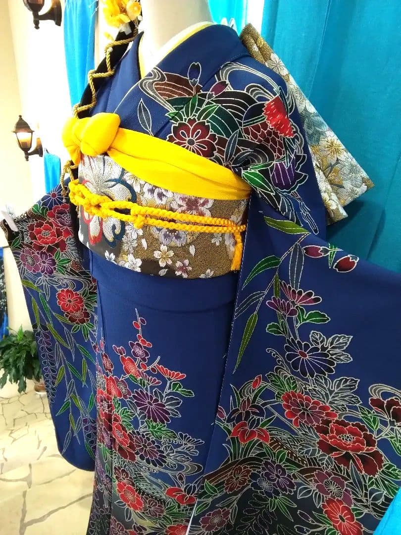 振袖セット、正絹紅型振袖、袋帯、長襦袢