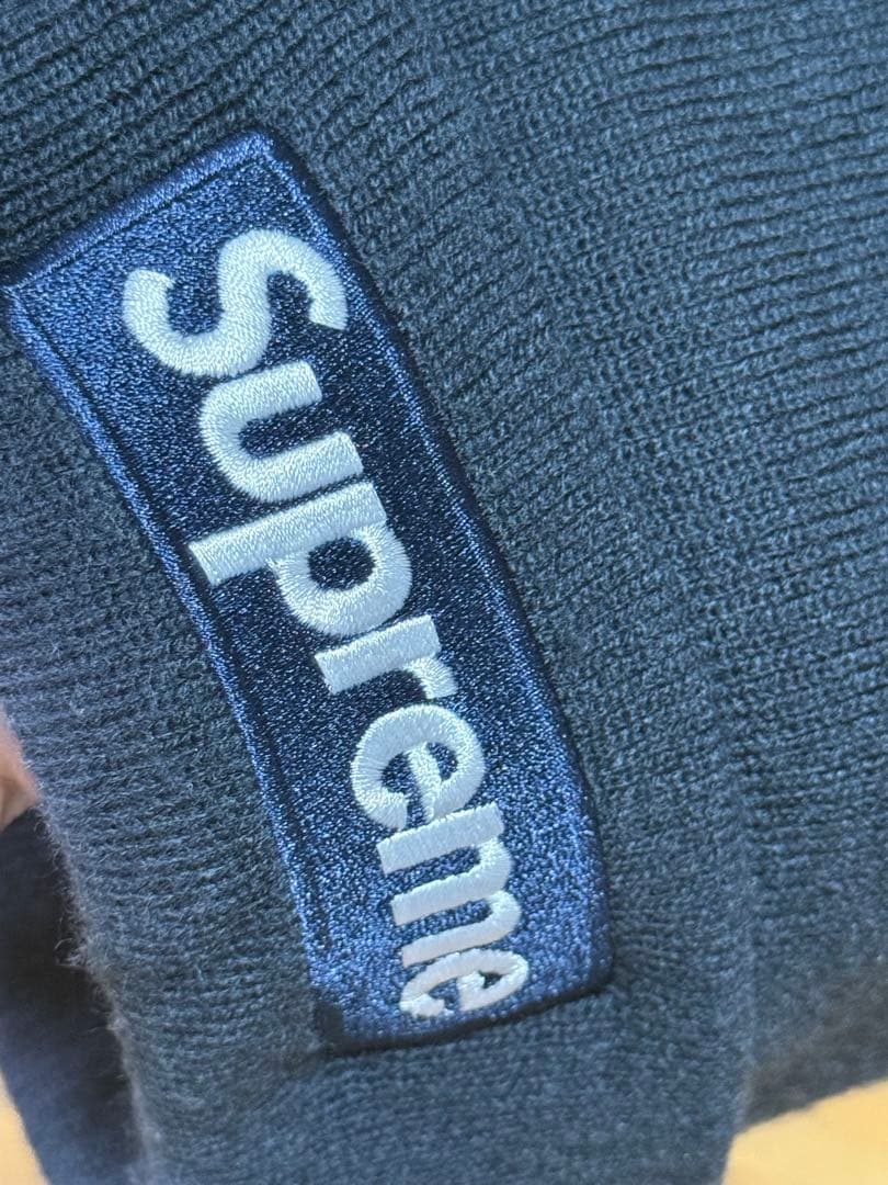 Supreme New Era Box Logo Beanie ネイビー