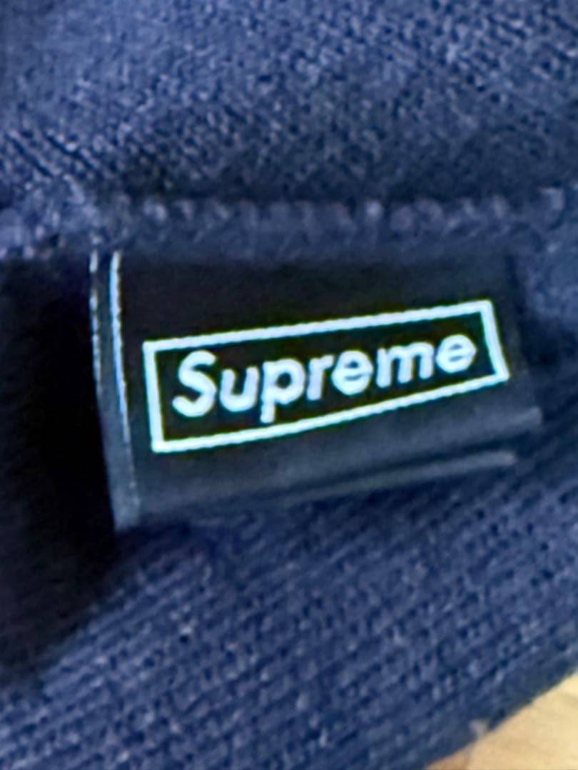 Supreme New Era Box Logo Beanie ネイビー
