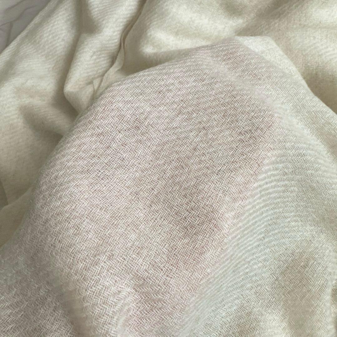美品☆NATURAL BASIC 大判ストール cashmere ナチュラル