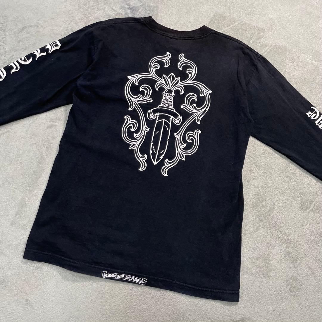 クロムハーツ　OLD ×max field ダガープリント 長袖Tシャツ 黒　M