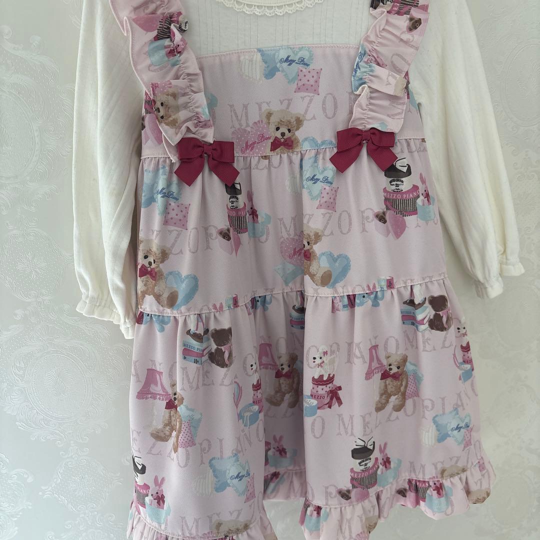 シャーリーテンプル♡お部屋柄♡くま♡ワンピース♡90センチ♡ピンク