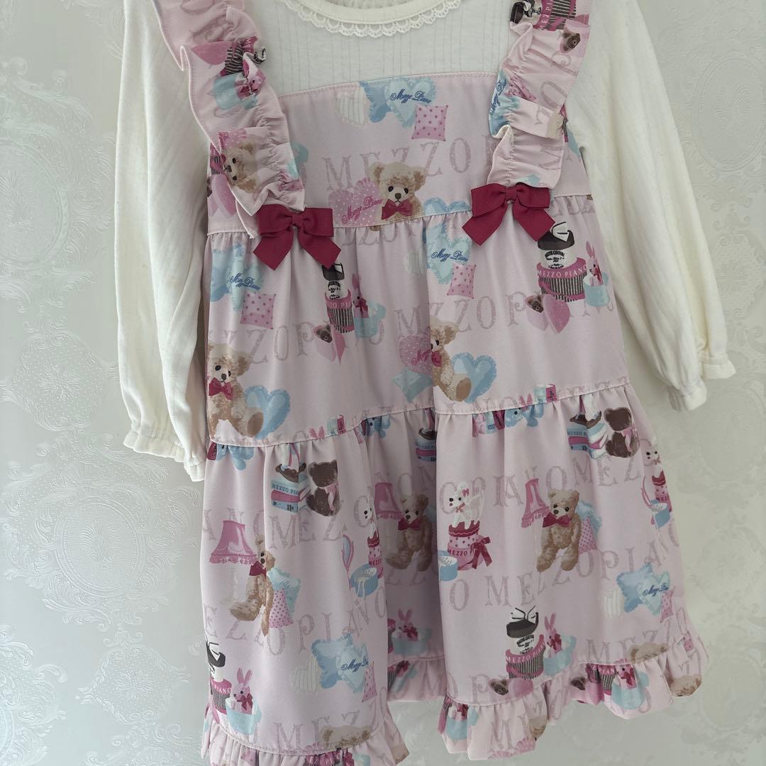シャーリーテンプル♡お部屋柄♡くま♡ワンピース♡90センチ♡ピンク