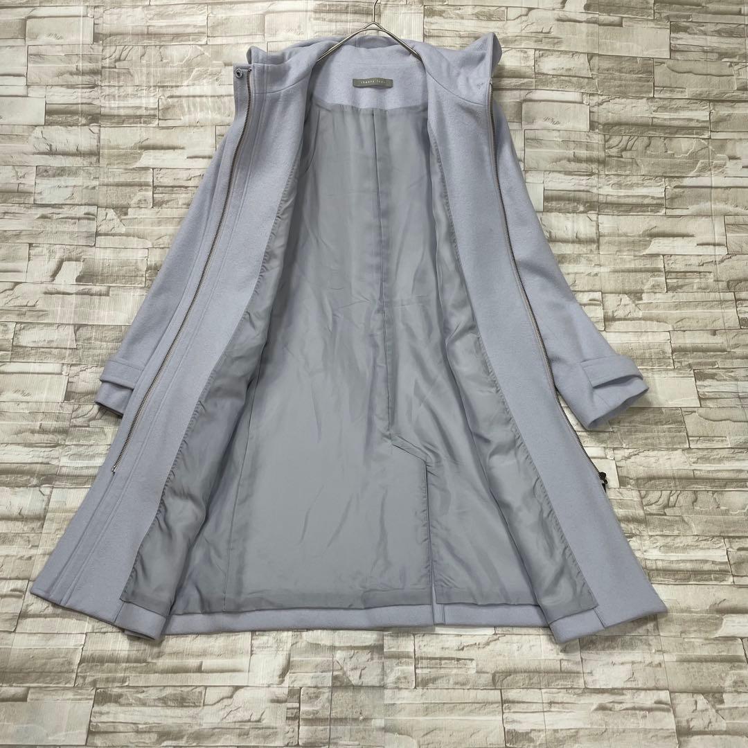 【良品】セオリーリュクス★フーデットロングコート　ウール　ラベンダー　サイズ40