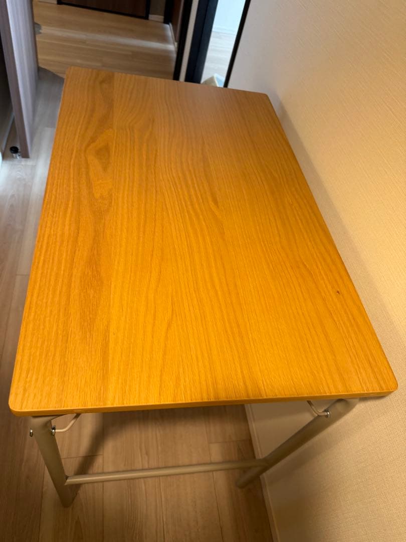 無印良品 スチールパイプテーブル 折りたたみ式 ウォームグレー