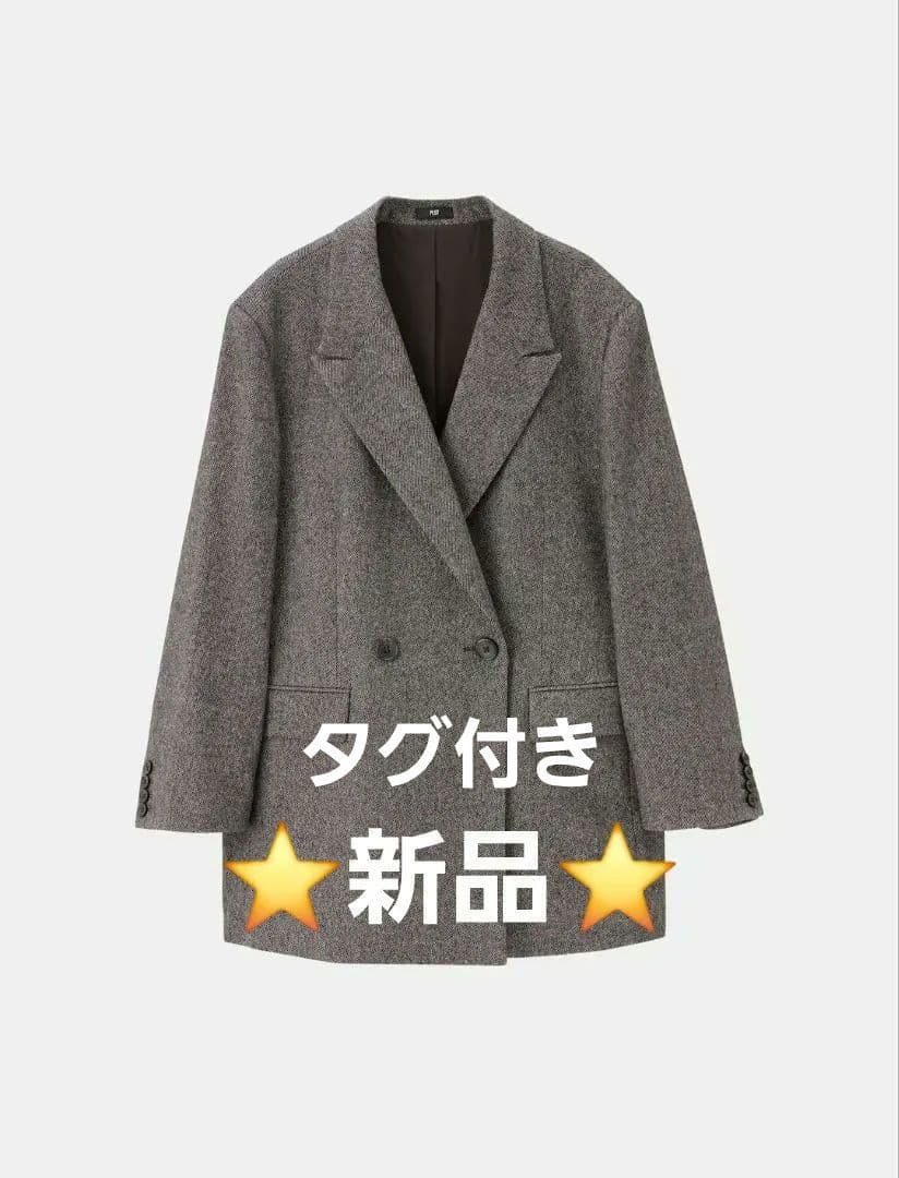 ⭕お値下げ⭕⭐タグ付き新品⭐PLST⭐ウールブレンドリラクシーダブルジャケット