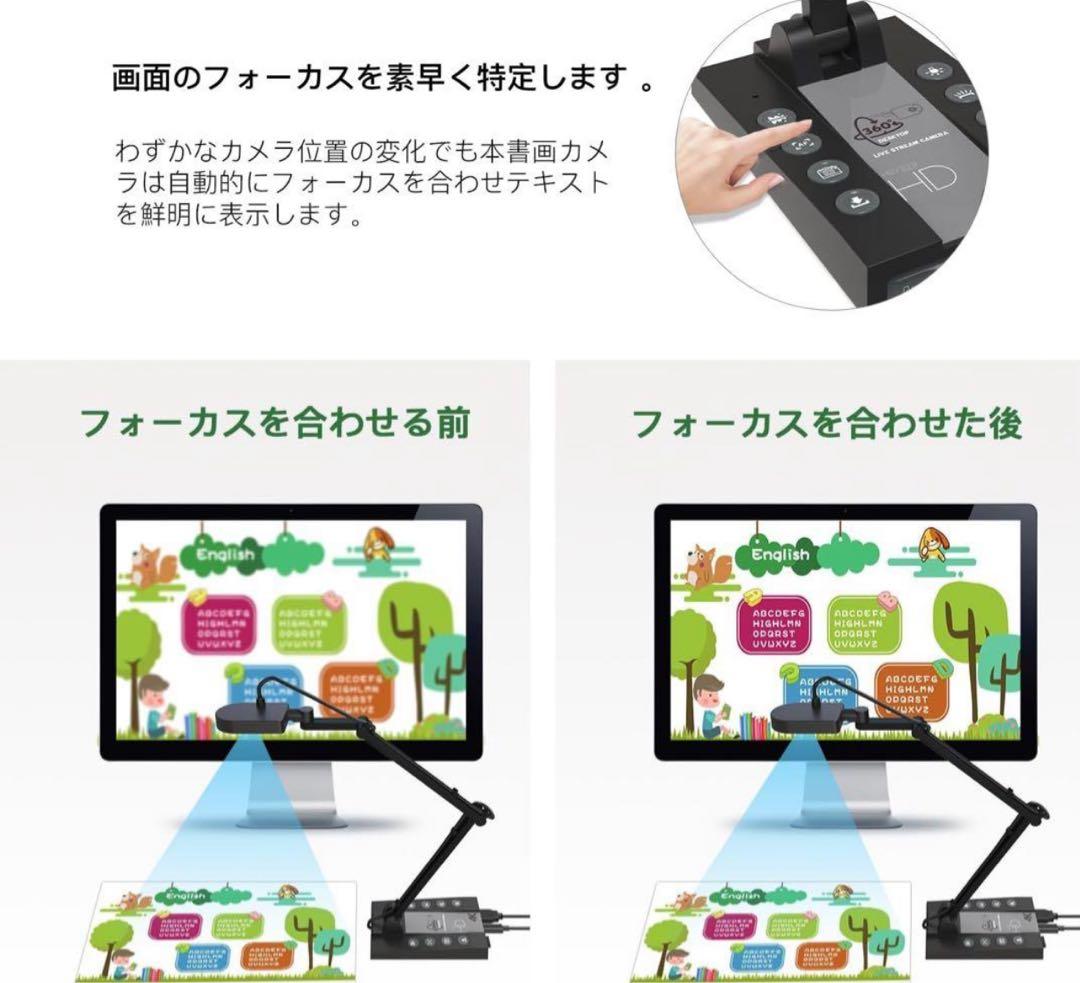 書画カメラ 4K 1500万画素 webカメラ 実物投影機　プロジェクター投影