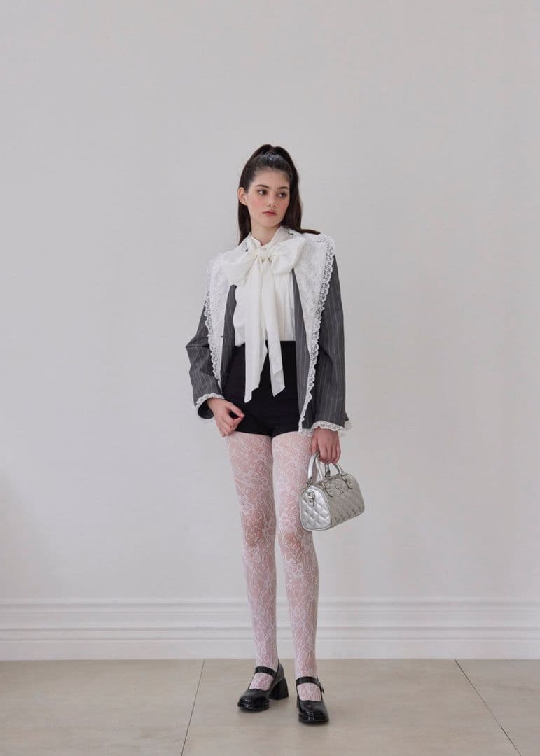 treat urself Retro lace jacket グレー
