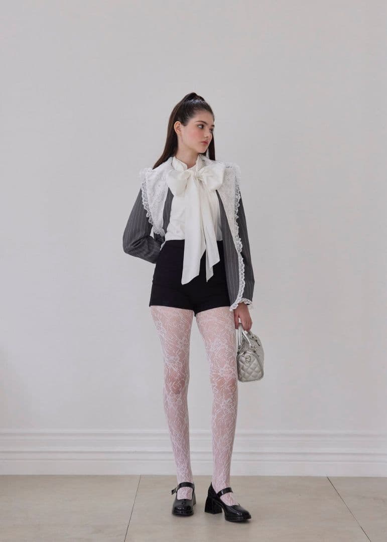 treat urself Retro lace jacket グレー