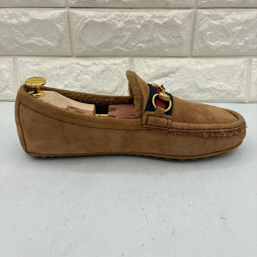 【良品】GUCCI グッチ ホースビット モカシン スリッポン ブラウン 金金具
