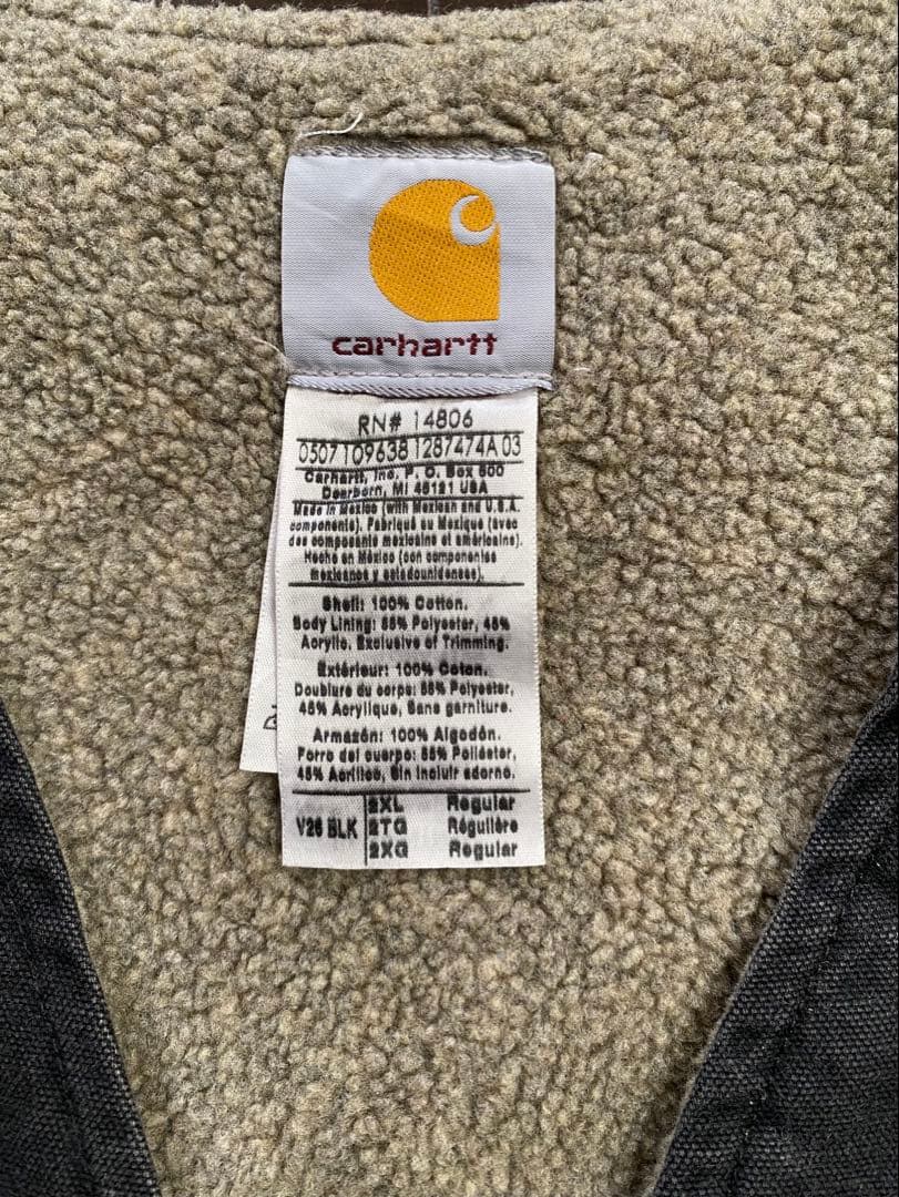 00s Carhartt ブラック ベスト 2XL