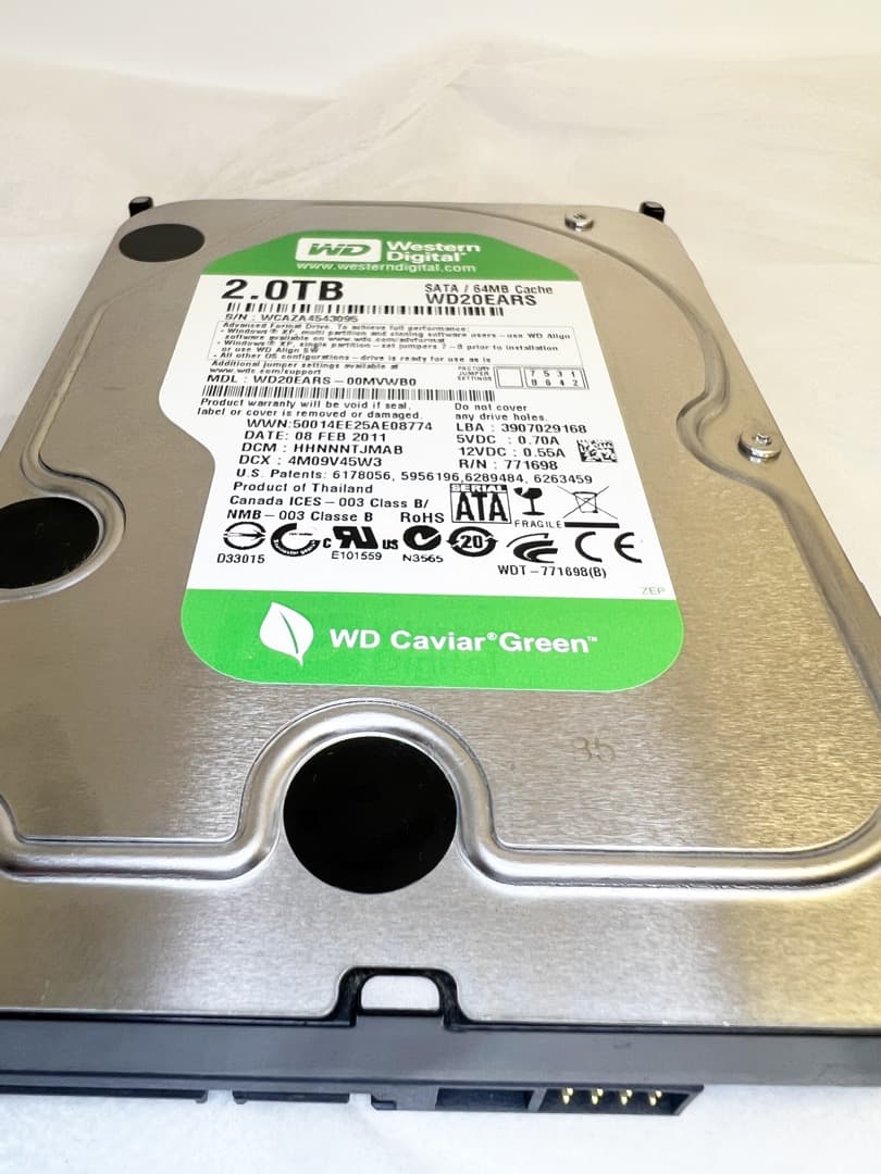Y*a様 WD GREENシリーズ★2TB HDD 2台セットで超お買い得品！