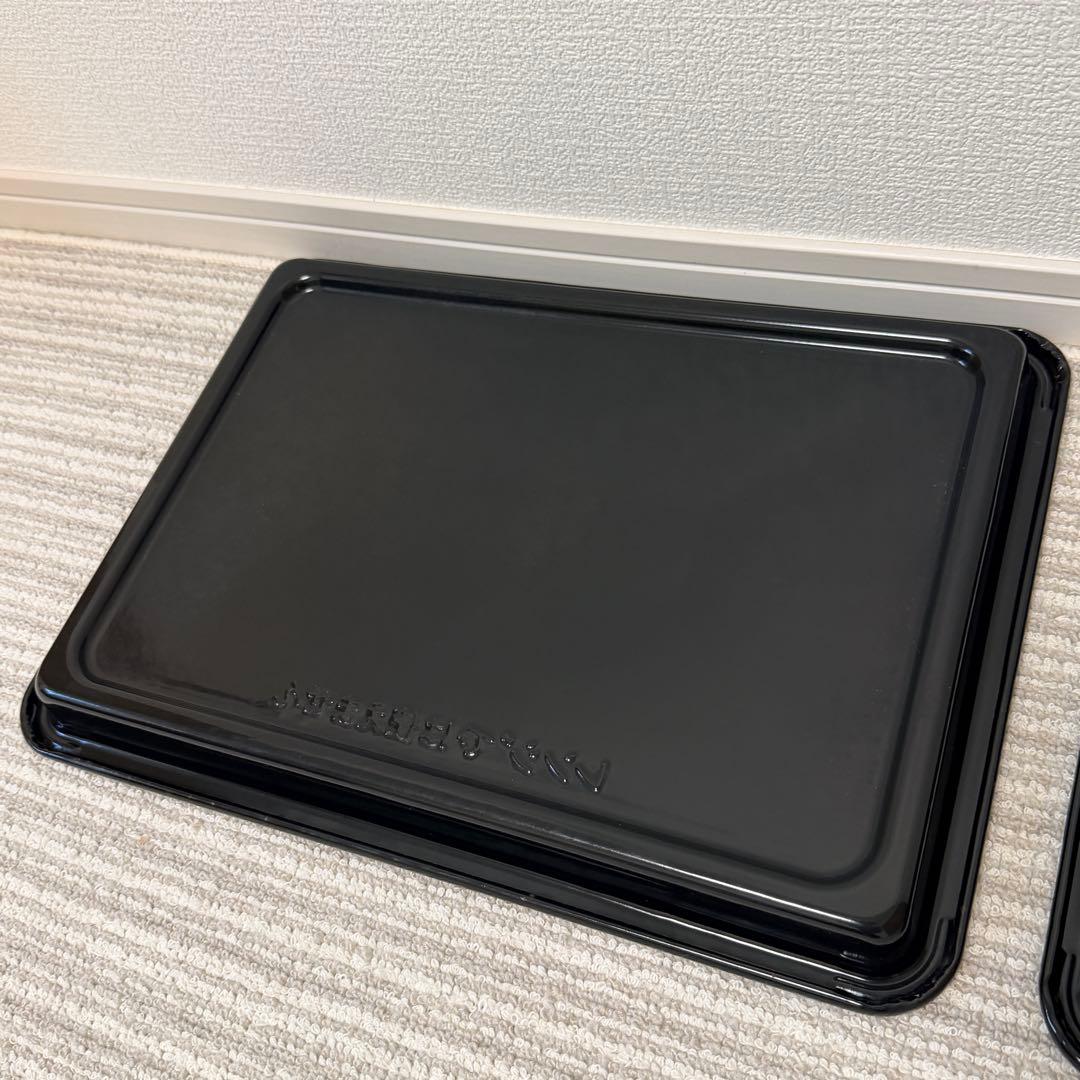 送料込！日立ヘルシーシェフ 角皿 黒皿 耐熱角皿 美品　2枚セット