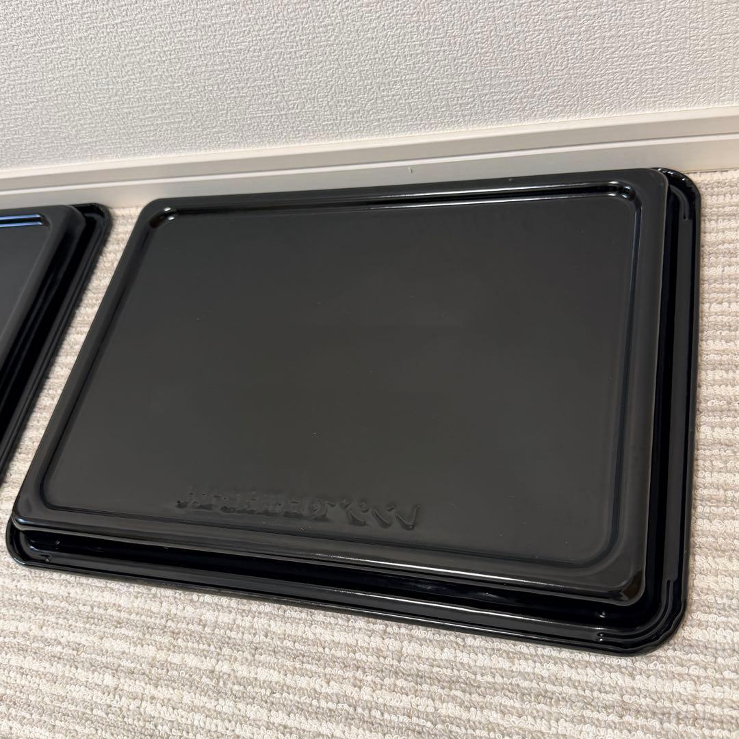 送料込！日立ヘルシーシェフ 角皿 黒皿 耐熱角皿 美品　2枚セット