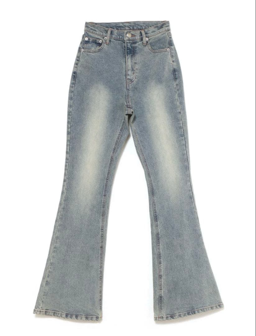 限定価格Mary logo flare denim M blue beige