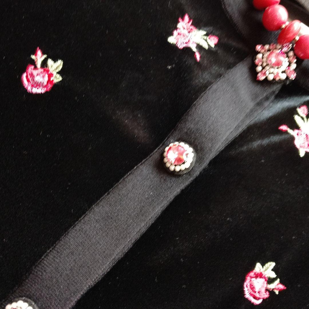 ベロア刺繍カーディガンサイズ40 42