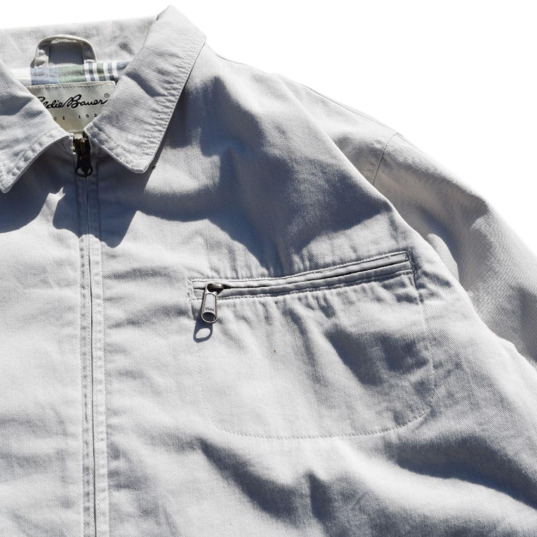 Eddie Bauer 90s 裏地チェック ドリズラージャケット グレー S