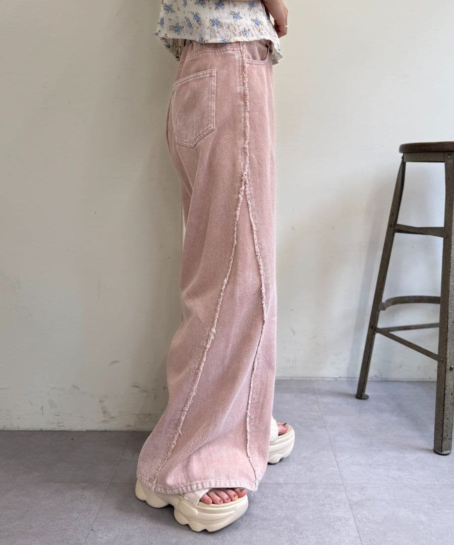 フリンジバギーデニムパンツ