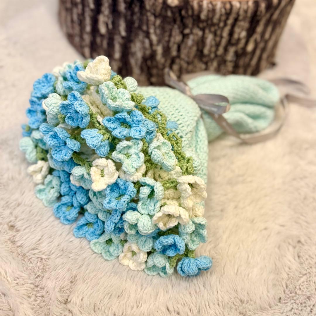花束ブランケット ブーケブランケット 枯れない花束 ハンドメイド かぎ針編み