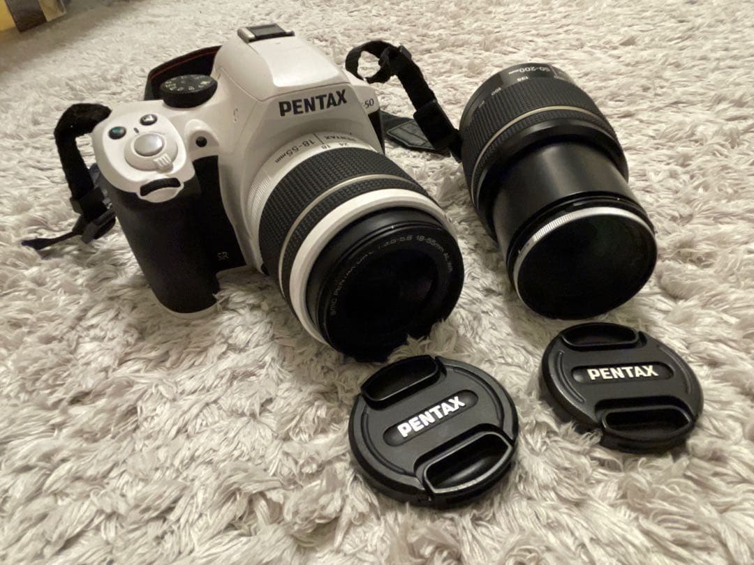 PENTAX K-50 ホワイト ダブルレンズセット バッグ付