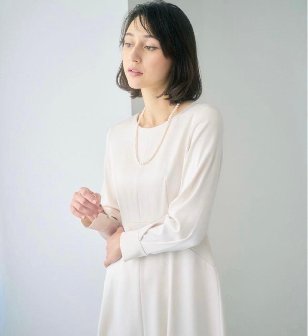 ANAYIトリアセテートサテンフレアワンピース