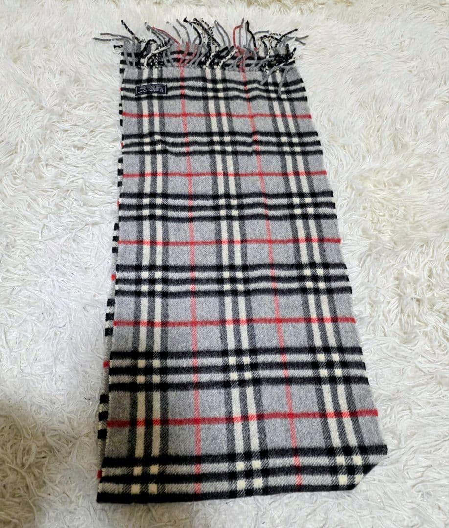 Burberry バーバリー⭐️マフラー　ノバチェック　グレー　カシミヤ