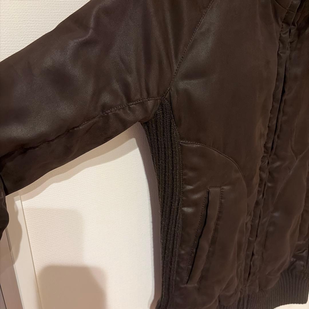 J*z様 AKM レザー調ヌバック　スタンド トラックジャケット　ブラウン　S