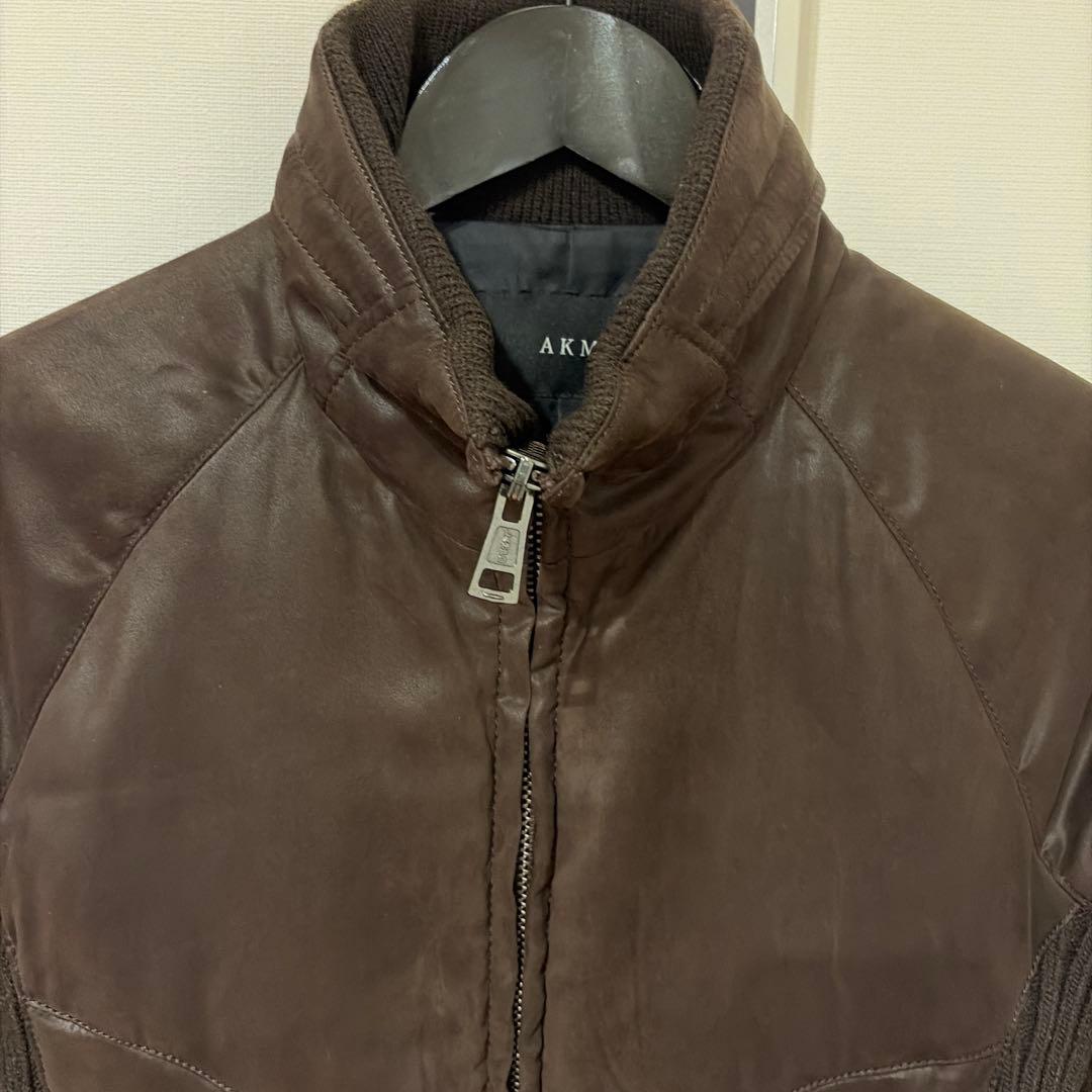 J*z様 AKM レザー調ヌバック　スタンド トラックジャケット　ブラウン　S