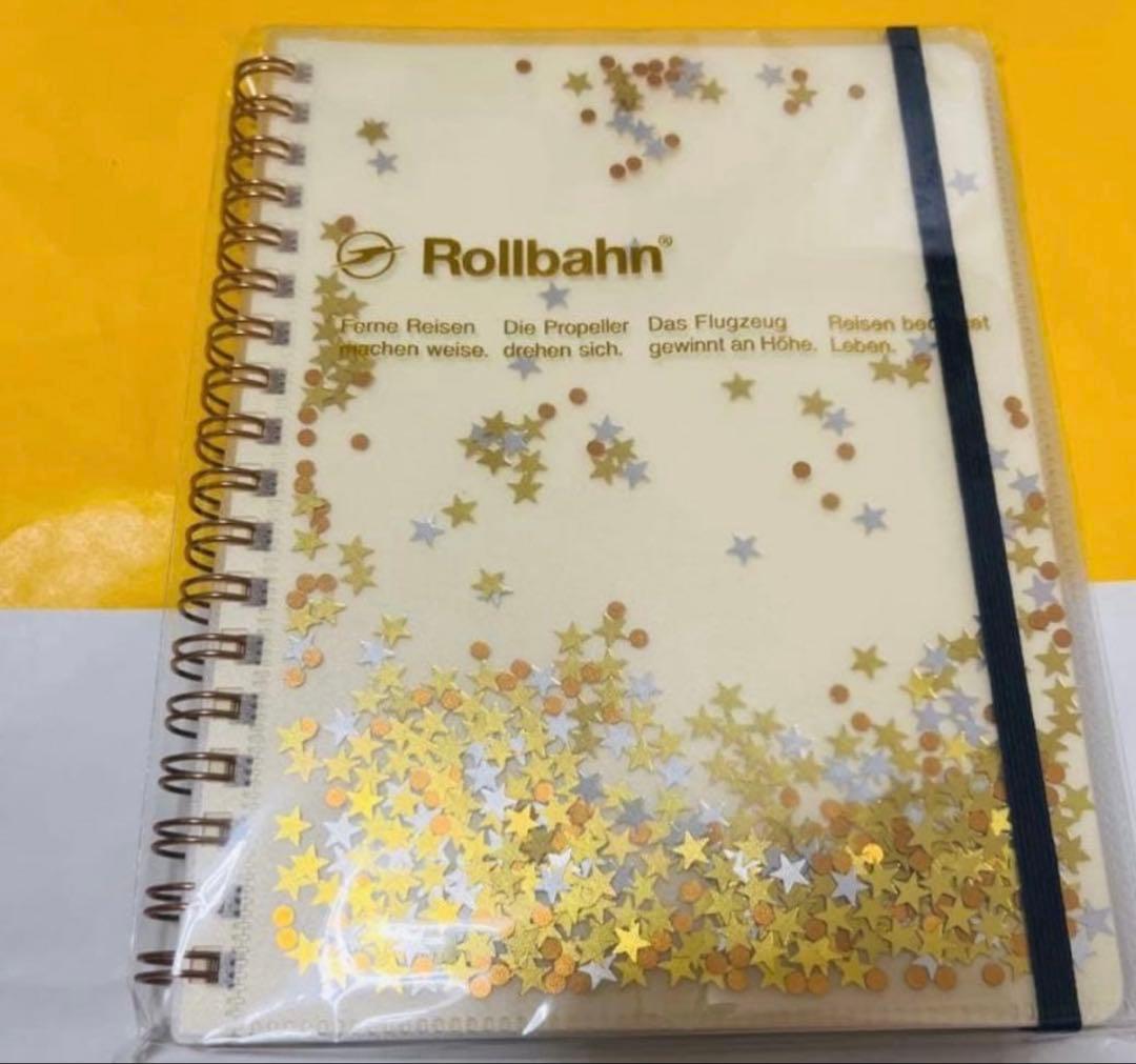 ロルバーンポケット付メモ グリッターライトブルー、ミント、クリーム　3冊L