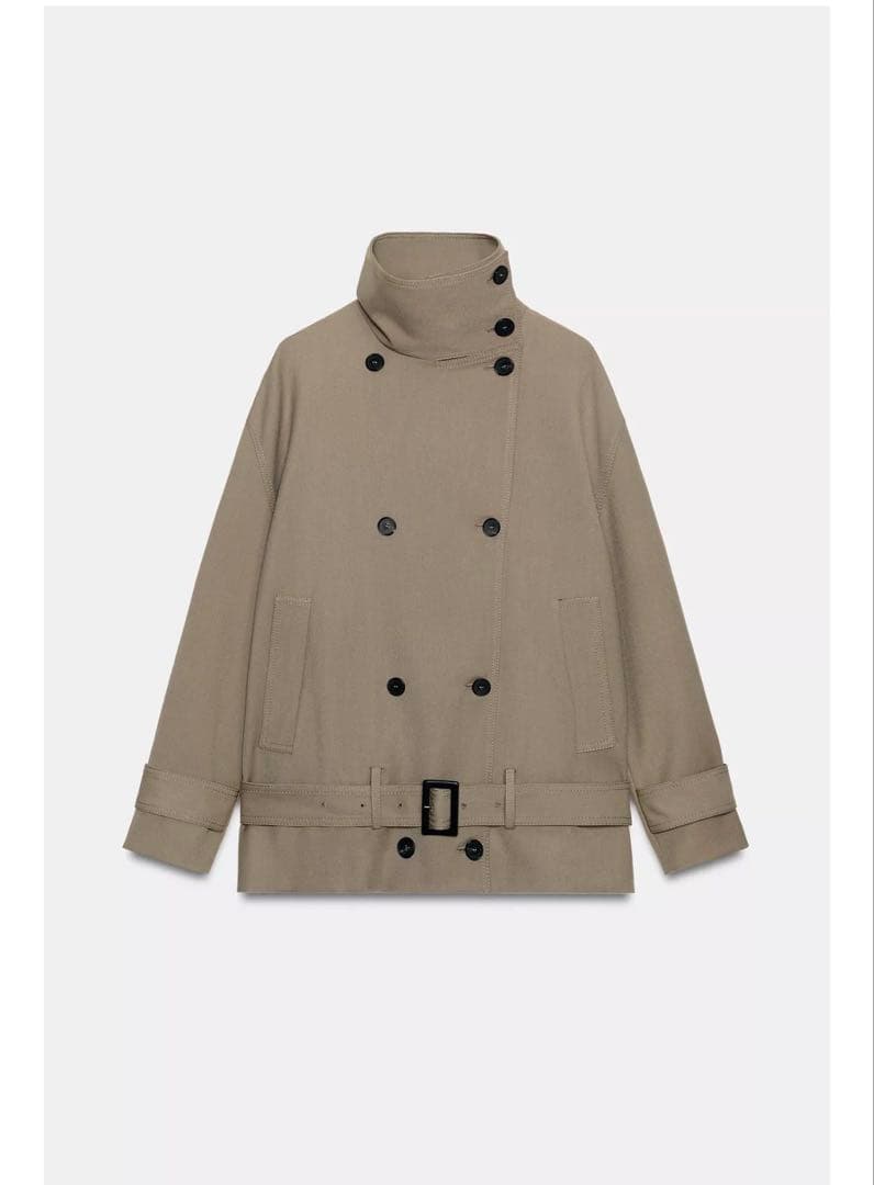 新品　未使用　ZARA ザラ　ベルト付きフルイドジャケット　XS