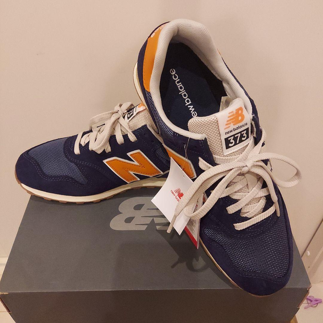 new balance 373 ネイビー/オレンジ