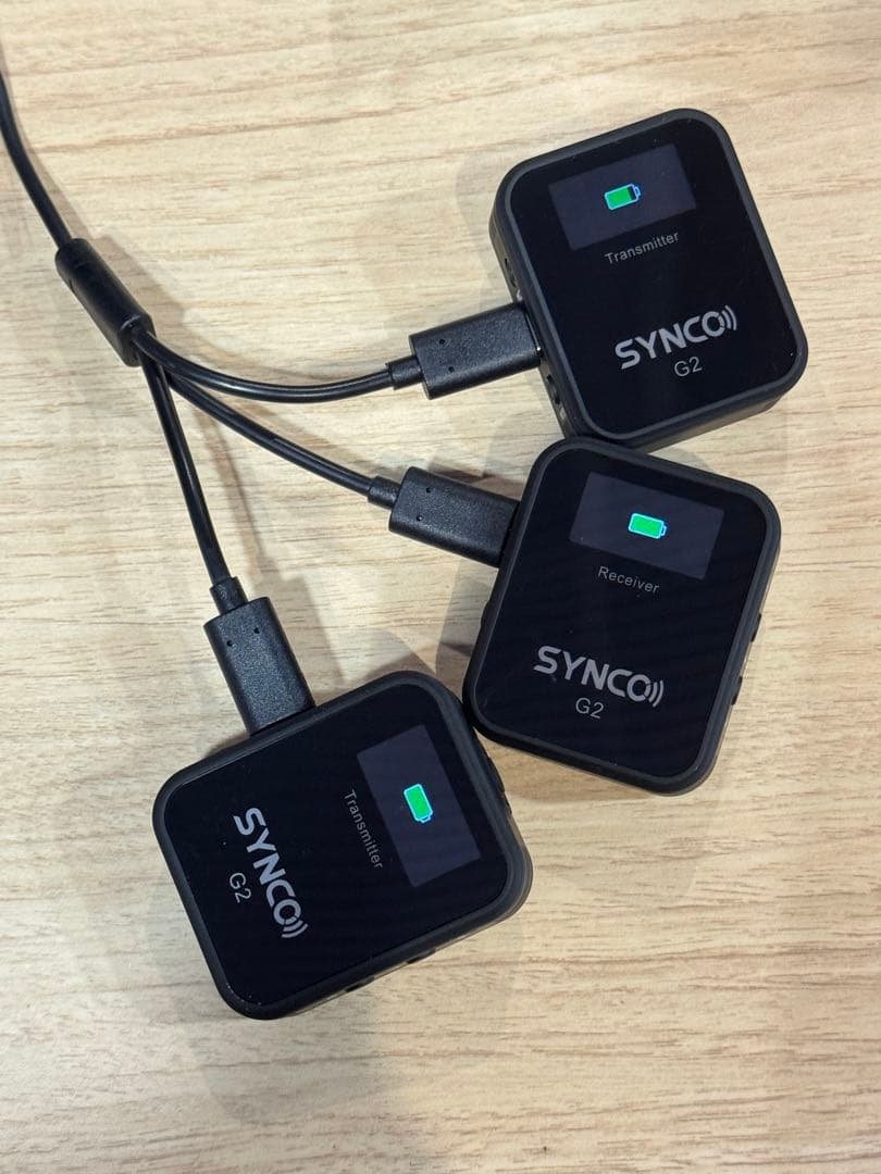 SYNCO G2ピンマイク ワイヤレス, 2人同時録音 ノイズキャンセリング
