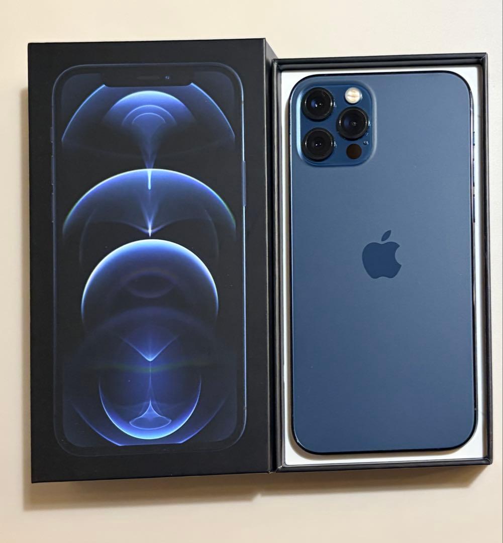【美品】iPhone12pro 本体パシフィックブルー128GB