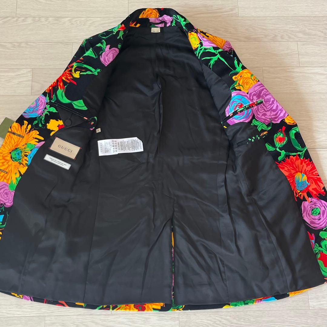 未使用品 GUCCI × Ken scott 総柄 テーラードジャケット 36