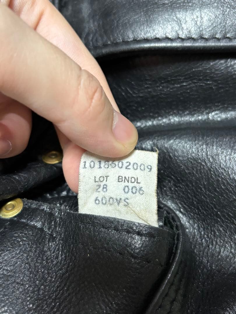 90s Schott レザーパンツ 28 600VS 牛革 USA製 ショット